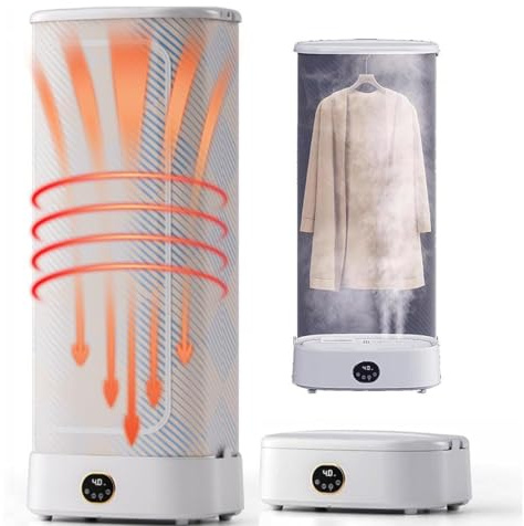 LOUNVGJK Automatic Ironing Machine, 1000W Automatic Wireless Vertical Steam Iron, Portable Clothes Drying Rack with Remote, Foldable Hanging Garment Steamer, for Clothes & Fabric