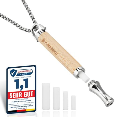 F.MERZCA® 2.0 Rauchentwöhnung Kette mit 15 Gratis Filter – Individuell einstellbarer Widerstand für effektives Rauchen aufhören, Raucherentwöhnung Hilfsmittel Ersatz mit echtem Rauchgefühl (Silber)