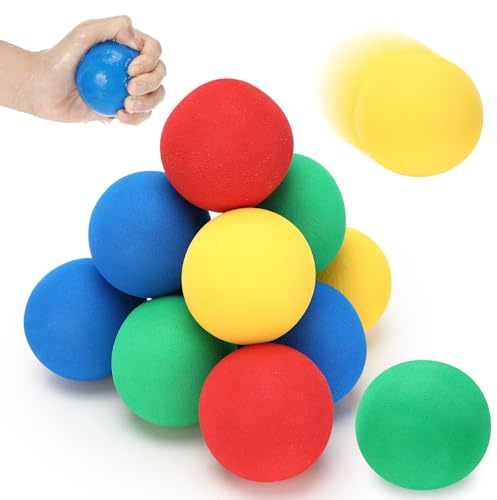 Ledebouk Set 12 Palle Di Spugna Diametro 70 Mm, Palline Morbide, Colori Misti, Palla In Schiuma Morbida, Silenziosa, Per Attività Indoor, Kickball, Dodgeball, Palla Per Parco Giochi