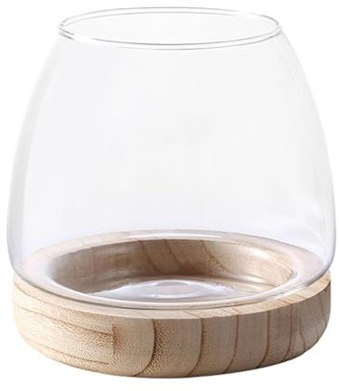 Hydroponisches Pflanzenterrarium - Transparente Holzvase Schale Vase Für Blumen, Glasvase, Fischschale, Hydroponische Pflanzenvase Für Herzstück Als Heimdekoration