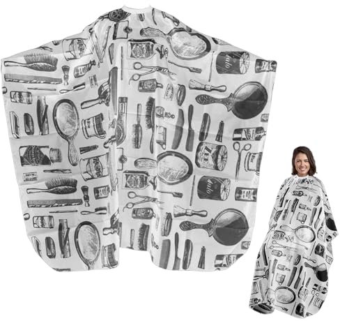 Capa de peluquería, capa de peluquería, peluquería, corte de pelo,accesorio de peluquería para peluquería (blanco)