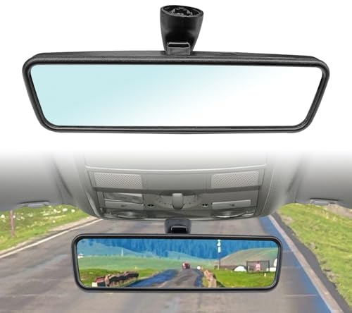 Pleoos Black Interior Rearview Mirror Compatible with VW Bora 1999-2005, VW Passat 1998-2011, VW Rabbi 2006-2009, Replaces 3C0857511, 3B0857511H, 3B0857511G, 18D 857 511