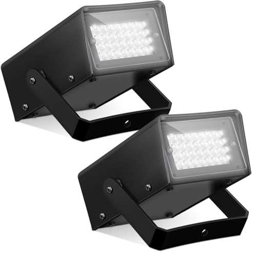 Treela 2 Pack Mini Strobe Lights, Bright LED Strobe Stage Light Adjustable Flash Speed Control Flashing Bulbs for Party Stage Club Disco Bar Decoration(White,32 LED)