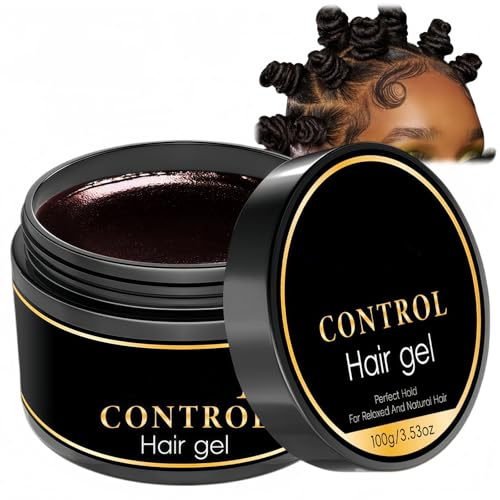 Strong Hold Control Gel for Black Women,Control Wax Hair Gel,Hair Gel Women,Strong Hold Hair Styling Gel,Hair Braiding Gels,Non-Greasy Wax Styling Gels,Hair Products,100g
