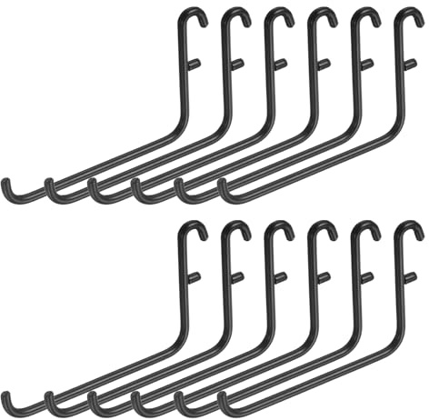 sourcing map 12 ganci per pannello forato, 9,4 x 6,1 cm, ganci in metallo per appendere fori da 5 x 16 mm, accessori da appendere a forma di L, organizer da parete per casa, garage, ufficio, colore
