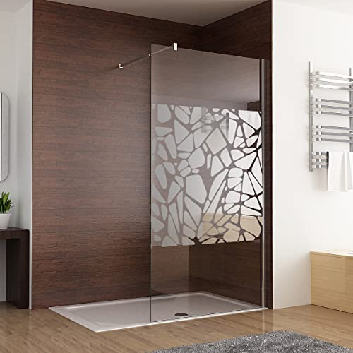 Walk in Dusche Duschwand 100 x 195cm Duschtrennwand Duschabtrennung 8mm NANO Glas mit schutzfolie