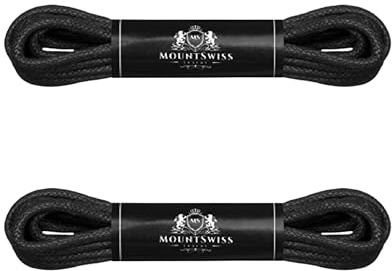 Mount Swiss 2 par runda vaxade skosnören för affärer, kostym- och läderskor – ø 2–4 mm – längder 45 cm – 200 cm – mycket slitstarka – tillverkade i Europa