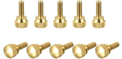 sourcing map 10Uds Moleteado Mariposa Tornillos, M4x16mm Latón Hombro Pernos Escalonado Agarre Perillas Sujetadores para PC, Electrónico, Mecánico