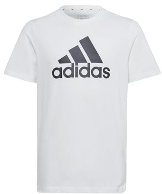 adidas Unisex Kinder Essentials Big Logo Cotton Tee, White / Black, 9-10 Years