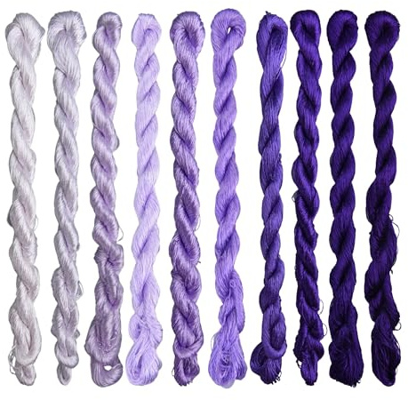 MINGGUXIUYI Naturligt 100 % sidengarn, handgjort broderigarn, silkesbroderigarn (83)