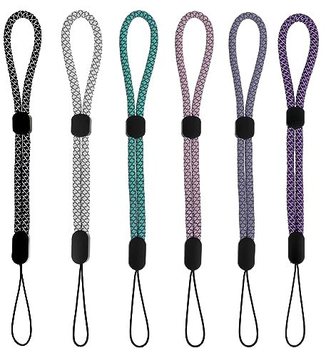 Amaxiu 6 Stück Handschlaufe, Verstellbare Kurze Handhandschlaufe Lanyard Handgelenkschlaufe Universalschlaufe Für Kamera Schlüsselbund Schlüssel Geldbörse USB Stick(Stil B)