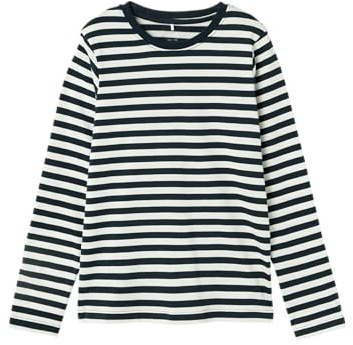 Name IT NMMSALMO NREG LS Top Noos, Camisa Manga Larga Niños, Dark Sapphire/Stripes:Y/D Stripe,