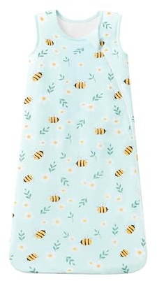 TADO MUSLIN Baby Sleep Sack 18-36M 1.0 Tog 95% Rayon from Bamboo 5% Spandex Breathable Sleep Sacks Baby Quilted Wearable Blanket 2-Way Zipper Lightweight Little bee