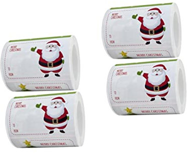 TEHAUX 4rollen Handgemachte Weihnachtsaufkleber Cartoon-siegelaufkleber Für Karten Umschläge Und Verpackungen Selbstklebende Etiketten Für Festlichkeiten Und Kreative Projekte