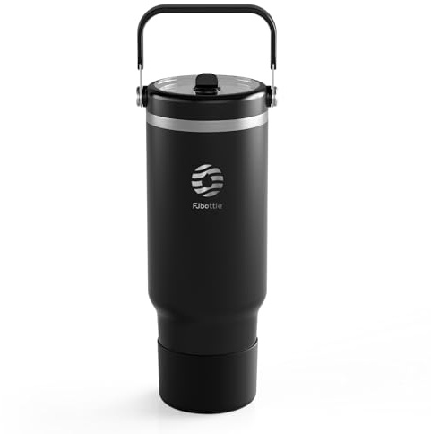 Fjbottle 40 oz Tumbler with Straw and Lid Double Wall Vacuum Insulated Stainless Steel Water Bottle Travel Mug with Handle Coffee Mug for Hot Iced Drink