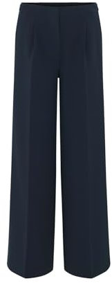 OPUS Damen City Pants | Extra Wide Leg Pants Maiga Palazzo aus Twill-Ware Coal Blue, 40