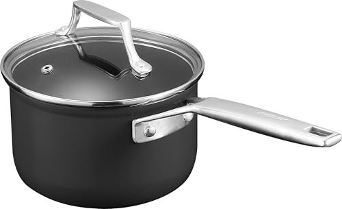 16cm/1.3L Saucepan with lid, Non Stick Saucepan, Small Milk Pan,Long Lasting Forged Aluminium Non Stick Pot,Induction Compatible, Small Cooking Pot with Stainless Steel Handle, Oven Safe