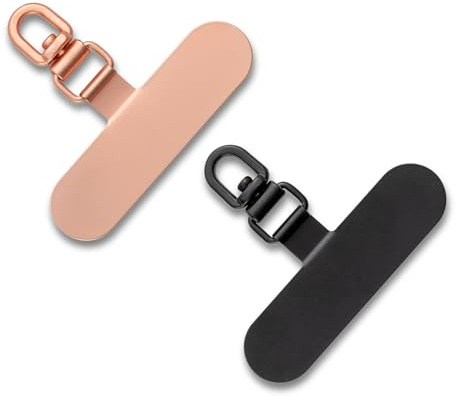 CHUQING Mobiltelefonkedja universaldynor 2 stycken mobiltelefon snodd lapp mobiltelefonband universell telefon snodd pads telefon patch, rosa svart, M