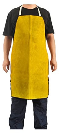 OUTFYT Soldadura profesional delantal de cuero soldadura de cuero tela Carpenter herrero amarillo color delantal de trabajo,Protección superior