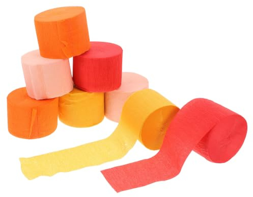 8 Rouleaux Rubans de Décoration en Papier Crépon Dégradé, 25m, 8 | Fonds de Fête, Mariages et Baptêmes, Facile à Couper Selon la Longueur Souhaitée, Résistant à Déchirure