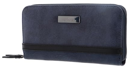 TOM TAILOR Elin Damen Geldbörse Portemonnaie Reißverschluss Groß Blau