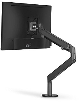 ThingyClub® Single Gas Spring LCD Arm Desk VESA Bracket & Monitor Arm Stand for 10-27 Screens: Tilt up 90° /down 85°, Swivel left/right 180°, 360° Rotation (Single Arm - Black)