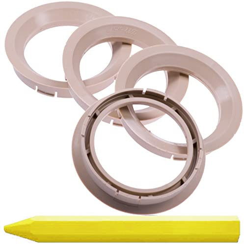 RKC 4X Anneaux de centrage Beige 72,5 mm x 57,1 mm + 1x Crayon de Cire en Vert Made in Germany