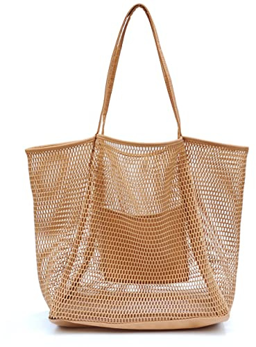 Mesh Beach Tote Womens Shoulder Handbag Large
