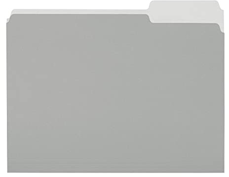 Amazon Basics File Folders for Organization, Letter Size, 1/3 Cut Tab, Gray, 36-Pack