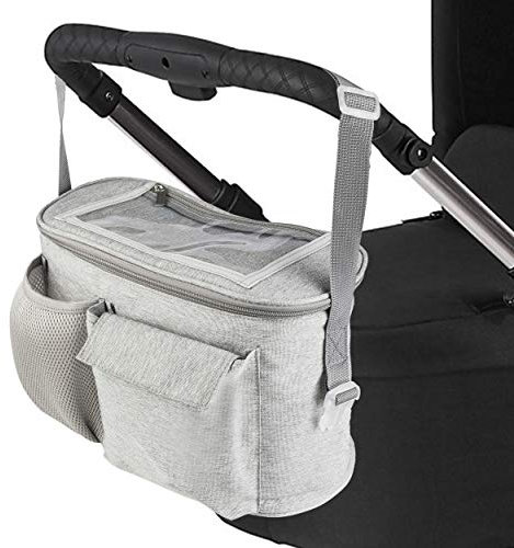 ONVAYA® Kinderwagen Organizer | Kinderwagentasche in grau | Buggy Tasche | Babytasche | Buggy Organizer