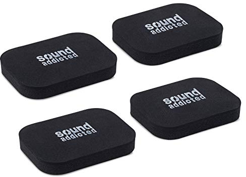 Ljudberoende isoleringskuddar för soundbar – antivibrationer skumdynor fötter (4-pack) 9,5 x 6,5 x 0,65 tum lämplig för de flesta soundbars – barpads (rektangel)