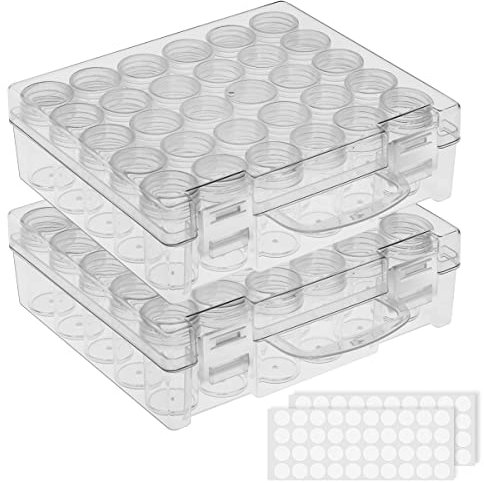 Diamond Painting Zubehör Boxen, Diamond Painting Aufbewahrungsbox, 30 Gitter Perlen Aufbewahrungbox für Perlen Steine Samen Strass 5D DIY Handwerk Als Geschenk (2 Stücke)