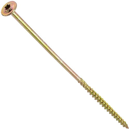 AERZETIX - C67502 - Juego de 25 Tornillos para madera Ø6x200mm con cabeza ancha abombada - con huella estrella Т30 - en acero galvanizado - carpintería, contrachapado, aglomerado, melamina