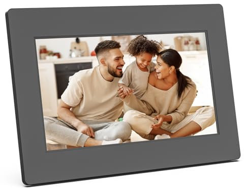 AgfaPhoto Cadre Photo Connecté Realiview APF700 Wi-FI 7 LCD - Affichage Photos/Vidéos, Horloge, Météo, Rotation Auto, Mémoire 32Go, Appli FRAMEO iOS/Android Incluse - Noir