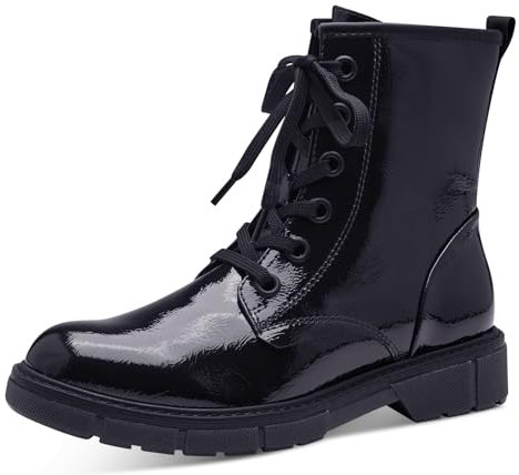 MARCO TOZZI Damen Stiefeletten zum Schnüren Flach mit Reißverschluss, Lila (Purple Patent), 41 EU