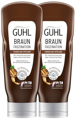 Guhl Braun Fascination Lot de 2 après-shampoings – Contenu : 2 x 200 ml – Type de cheveux : bruns, marron – Enrichi en pigments de couleur marron – Testé dermatologiquement