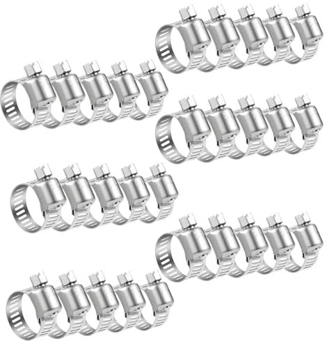 KOMUNJ Colliers de serrage de 30 pièces en acier inoxydable 304 16-25 mm, attaches réglables pour tuyau d'eau, maison, jardin, machine à laver