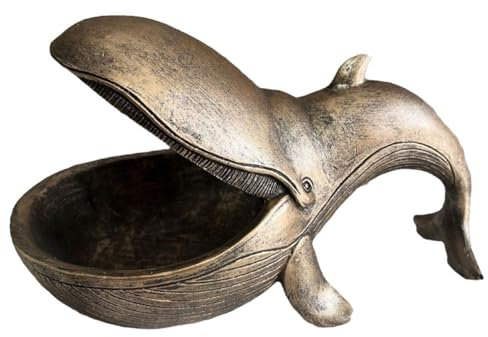 Ozkssdrnl Whale Statue Resin Whale Statue Fun Candy Dish Key Bowl Console Table Key Bowl Big Mouth Container Storage Box B
