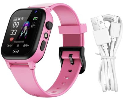 Smart Watch per bambini Fitness Tracker - Orologio per bambini (4g), Smart Watch per bambini | Smartwatch per bambini con localizzatore GPS, sveglia impermeabile, fotocamera per giochi puzzle, touch s