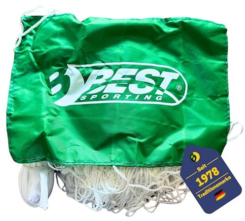 Best Sporting Tornetz für Fußballtor I Tornetz mit Best Sporting Logo I Hochwertiges Tornetz passend für Tore mit den Abmessungen 240 x 170 x 85 cm I Fussball Tornetz Grün/Weiß