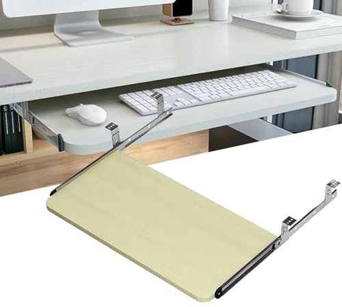 Tastiera Estraibile, Vassoio For Tastiera Regolabile, Cassetto Con Piattaforma For Digitare, Cassetto Scorrevole Ergonomico Adatto For L'apprendimento A Casa E L'uso In Ufficio(MAPLE,54x27cm)