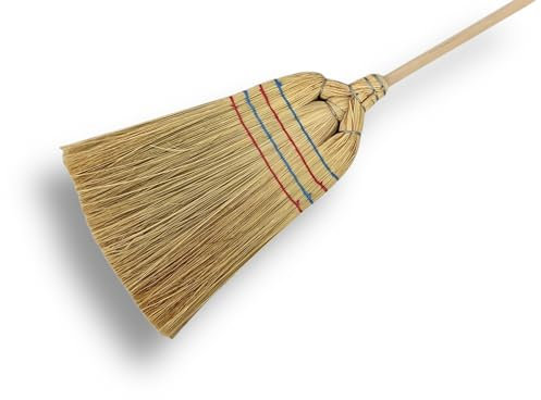 Balai Paille de Riz tressé | Balai Traditionnel léger et maniable | Idéal pour Feuilles, poussières et sols secs | Usage intérieur ou extérieur | Nettoyage Naturel | Kibros 811PRSP