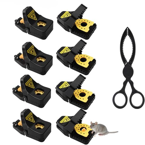 Mausefalle Schlagfalle, 8er Set Verbesserte Faux Käse Pedal Mäusefalle, Hochempfindliche Sägezahn Mäusefallen Wiederverwendbare Mouse Trap in Drinne und Garten