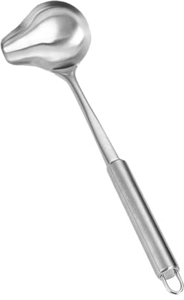 Guangcailun Cucchiaio per salsa con beccuccio, utensili da cucina, per servire sughi e salse, solido e resistente, per zuppa.