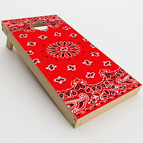 Skin Decal Vinyl Wrap for Cornhole Game Board Bag Toss (2xpcs.) Skins Stickers Cover/Red Bandana