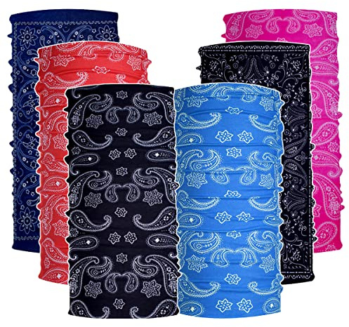 Bandana elástica multiusos con protección ultravioleta, ideal como pañuelo para la cabeza, braga para el cuello, bufanda mágica, pasamontañas y pañuelo para deporte, 5 unidades, 5PCS-Set-6
