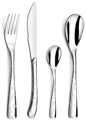 AMEFA - Coffret 24 couverts de table pour 6 personnes - Flocon - Acier inoxydable 18/0, Finition Brillante