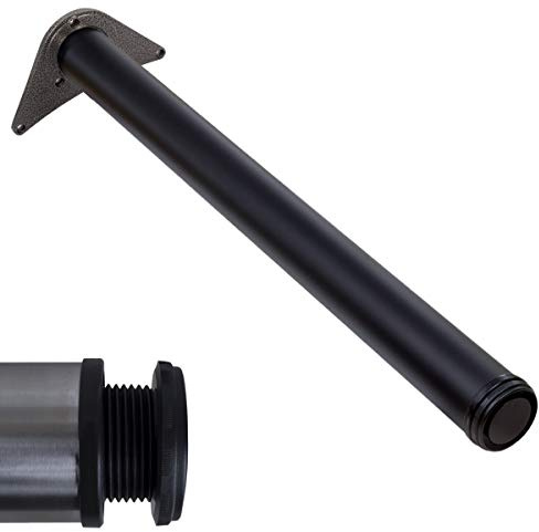 Stahlia 1x Tischfuß Ø60 mm SCHWARZ MATT Tischbein Möbelfuß |Höhe : 870 mm | höhenverstellbar + 30 mm|inkl. Befestigungsmaterial