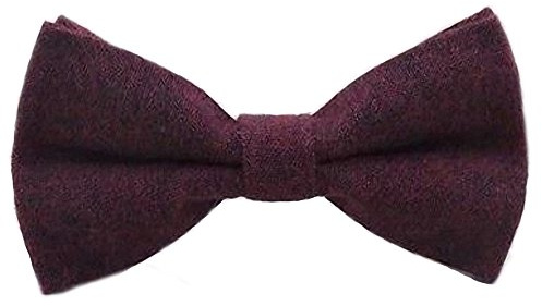 Children's Kids Boys Luxury Cotton Pre-Tied and Elasticated Bow Tie (Wine Red) - suitable for formalwear, weddings, parties, pageboy outfits