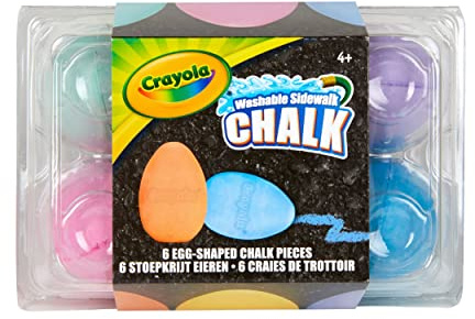 Crayola Egg Sidewalk Chalk, 6ct, Outdoor Toys, Gift for Kids, Age 4+